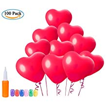 100 globos corazón rojos