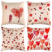 4 fundas almohada corazones