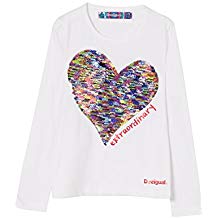 Camiseta manga larga niña con corazón central