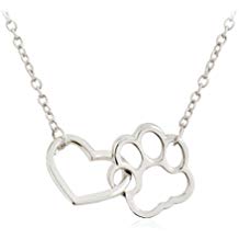 Collar Colgante Corazón y Pata de Plata