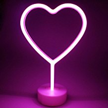 Lámpara de neón corazón rosa