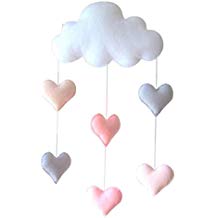 Lámpara de pared nube con corazones