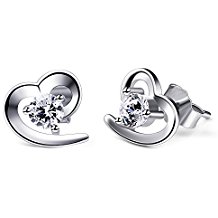 Pendientes plata de ley corazon