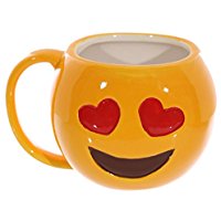 Taza emoticono ojos corazones