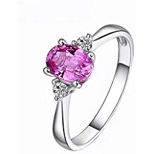 Anillo compromiso zafiro rosa